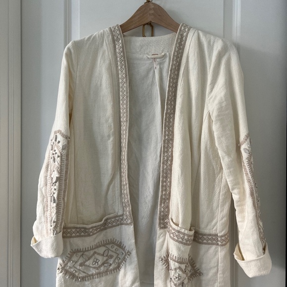 Free People Beaded and Embroidered Oversized Blazer (XS) - Picture 3 of 3